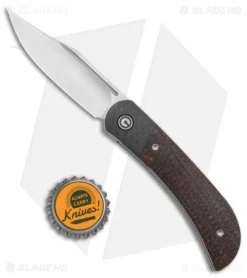 CIVIVI Appalachian Drifter 2 Liner Lock Knife Burlap Micarta/CF (3" Satin) -Civivi CIVIVI Appalachian Drifter 2 LL Dark Brown Micarta CF Satin BHQ 134057 jr bottlecap 2