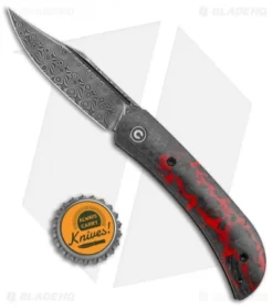 CIVIVI Appalachian Drifter 2 Liner Lock Knife Red Carbon Fiber (3" Damascus) -Civivi CIVIVI Appalachian Drifter 2 LL Red CF Damascus BHQ 134060 jr bottlecap