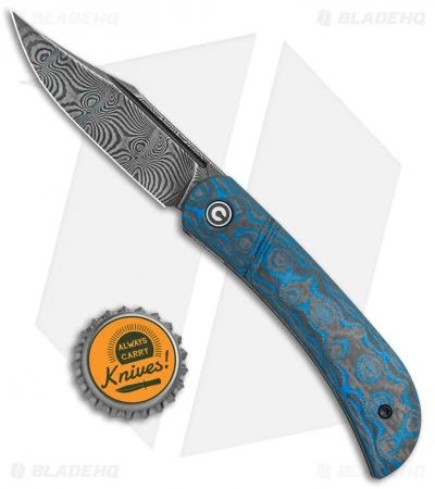 CIVIVI Appalachian Drifter Knife Blue G-10 W/ Rose CF (2.9" Damascus) C2015DS-2 4 CIVIVI Appalachian Drifter Knife Blue G-10 W/ Rose CF (2.9" Damascus) C2015DS-2 - Image 4