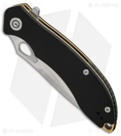 CIVIVI Aquila Flipper Liner Lock Knife Black G-10 (3.4" Satin) C805F -Civivi CIVIVI Aquila Black G10 Satin BHQ 89933 er spine