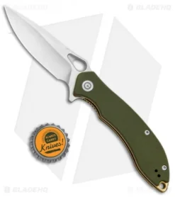 CIVIVI Aquila Flipper Liner Lock Knife OD Green G-10 (3.4" Satin) C805B -Civivi CIVIVI Aquila Flipper LL OD Green G 10 Satin BHQ 89929 jr bottlecap