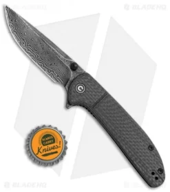 CIVIVI Badlands Vagabond Folding Knife Carbon Fiber (3.3" Damascus) C2019DS-1 -Civivi CIVIVI Badlands Vagabond CF Damascus C2019DS 1 BHQ 120376 jr bottlecap