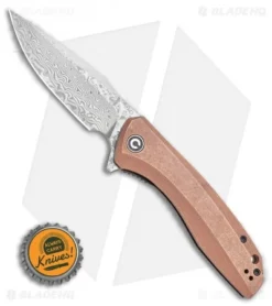 CIVIVI Baklash Flipper Liner Lock Knife Stonewashed Copper (3.5" Damascus) -Civivi CIVIVI Baklash Flipper Liner Lock Stonewashed Copper Hand 3.5 Damascus C801DS 2 BHQ 115283 LS Bottlecap