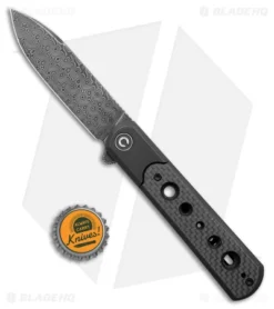 CIVIVI Banneret Frame Lock Knife Twill CF/Steel (3.7" Dam) C20040-DS1 -Civivi CIVIVI Banneret FL TWill CF Steel Damascus BHQ 174440 jr bottlecap