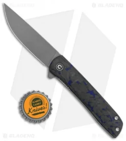 CIVIVI Brad Zinker Bo Liner Lock Knife Blue Carbon Fiber (2.9" Stonewash) -Civivi CIVIVI Brad Zinker Bo LL Blue CF SW BHQ 120914 jr bottlecap