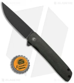 CIVIVI Brad Zinker Bo Liner Lock Knife Dark Green Micarta (2.9" Black SW) -Civivi CIVIVI Brad Zinker Bo LL Dark Green Micarta Black SW BHQ 136917 td size