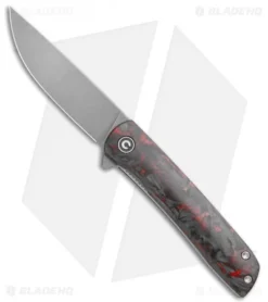 CIVIVI Brad Zinker Bo Liner Lock Knife Red Carbon Fiber (2.9" Stonewash)