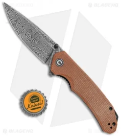 CIVIVI Brazen Drop Point Liner Lock Knife Brown Micarta (3.5" Damascus) -Civivi CIVIVI Brazen DP LL Brown Micarta BHQ 120935 jr bottlecap