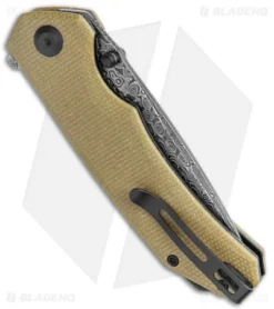 CIVIVI Brazen Drop Point Liner Lock Knife Olive Micarta (3.5" Damascus) -Civivi CIVIVI Brazen DP LL Olive Micarta Damascus BHQ 120933 jr side