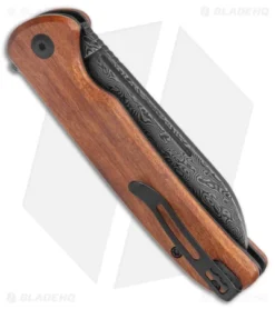 CIVIVI Chevalier Button Lock Flipper Knife Cuibourtia Wood (3.5" Dam) C20022-DS1 -Civivi CIVIVI Chevalier Button Lock Flipper Cuibourtia Wood Damascus BHQ 142910 jr side