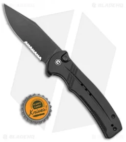 CIVIVI Cogent Button Lock Flipper Knife Black G-10 (3.5" Black Serr) C20038E-1 -Civivi CIVIVI Cogent Button Lock Fipper Black G 10 Black Serr C20038E 1 BHQ 137747 jr bottlecap