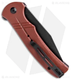 CIVIVI Cogent Button Lock Knife Burgundy G-10 (3.5" Black Serr) C20038E-2 -Civivi CIVIVI Cogent Button Lock Fipper Burgundy G 10 Black Serr C20038E 2 BHQ 137745 jr side