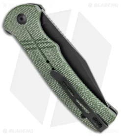CIVIVI Cogent Button Lock Knife Green Micarta (3.5" Black Serr) C20038E-4 -Civivi CIVIVI Cogent Button Lock Fipper Green Micarta Black Serr C20038E 4 BHQ 137738 jr side