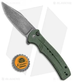 CIVIVI Cogent Button Lock Knife Green Micarta (3.5" Damascus) C20038D-DS1 -Civivi CIVIVI Cogent Button Lock Fipper Green Micarta Damascus C20038D DS1 BHQ 137737 jr bottlecap