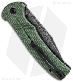 CIVIVI Cogent Button Lock Knife Green Micarta (3.5" Damascus) C20038D-DS1 -Civivi CIVIVI Cogent Button Lock Fipper Green Micarta Damascus C20038D DS1 BHQ 137737 jr side