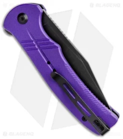 CIVIVI Cogent Button Lock Flipper Knife Purple G-10 (3.5" Black) C20038D-2 -Civivi CIVIVI Cogent Button Lock Fipper Purple G 10 Black C20038D 2 BHQ 137735 jr side