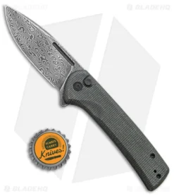 CIVIVI Conspirator Button Lock Knife Dark Green Micarta (3.5" Damascus) -Civivi CIVIVI Conspirtator Button Lock Dark Green Micarta Damascus BHQ 141467 jr bottlecap