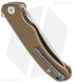 CIVIVI Courser Flipper Liner Lock Knife Tan G-10 (3.4" Satin) C804B -Civivi CIVIVI Courser Flipper LL Tan G 10 Satin BHQ 89925 jr side