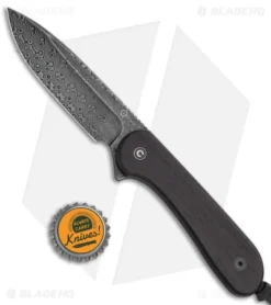 CIVIVI Elementum Fixed Blade Knife Flat Black Ebony (4" Damascus) C2105-DS1 -Civivi CIVIVI Elementum Fixed Blade Flat Black Ebony Damascus BHQ 144188 jr bottlecap