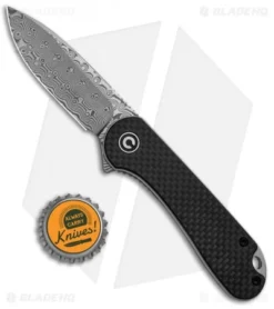 CIVIVI Elementum Liner Lock Knife Black G-10/Carbon Fiber (2.9" Damascus) C907DS -Civivi CIVIVI Elementum LL Black G 10 CF Damascus C907DS BHQ 101621 jr bottlecap
