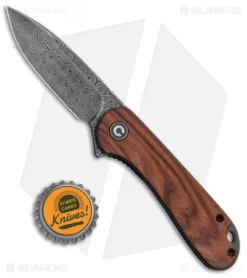 CIVIVI Elementum Liner Lock Knife Cuibourtia Wood (2.9" Damascus) C907DS-2 -Civivi CIVIVI Elementum LL Cuibourtia Wood Damascus C907DS 2 BHQ 135791 jr bottlecap