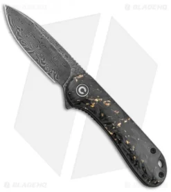 CIVIVI Elementum Liner Lock Knife Gold Shred Carbon Fiber (2.9" Damascus)