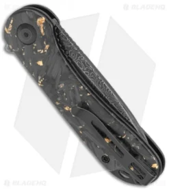 CIVIVI Elementum Liner Lock Knife Gold Shred Carbon Fiber (2.9" Damascus) -Civivi CIVIVI Elementum LL Gold Shred CF Damascus C907C DS1 BHQ 135066 jr side