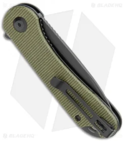CIVIVI Elementum Liner Lock Knife Green Micarta (2.9" Black SW S35VN) -Civivi CIVIVI Elementum LL Green Micarta Black SW C907Q BHQ 114387 jr side
