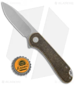CIVIVI Elementum Liner Lock Knife Brass (2.9" Stonewash) -Civivi CIVIVI Elementum LL Pantina Brass BB SW C907G BHQ 102831 jr bottlecap