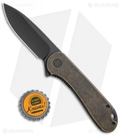 CIVIVI Elementum Liner Lock Knife Brass (2.9" Black Stonewash) -Civivi CIVIVI Elementum LL Pantina Brass Black SW C907H BHQ 102828 jr bottlecap