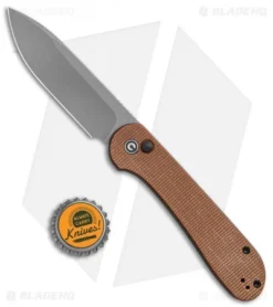 CIVIVI Elementum Button Lock Knife Brown Micarta (3.5" Dark SW) C2103D -Civivi CIVIVI Elementum Push Button Lock Brown Micarta Dark SW BHQ 120930 jr bottlecap