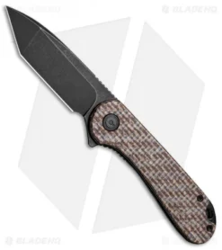 CIVIVI Elementum Tanto Liner Lock Knife Brown Micarta Burlap (2.9" Black D2)