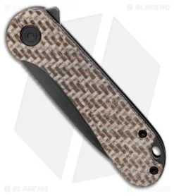 CIVIVI Elementum Tanto Liner Lock Knife Brown Micarta Burlap (2.9" Black D2) -Civivi CIVIVI Elementum Tanto Liner Lock Knife Brown Micarta 2.9 Black D2 C907T D BHQ 126375 LS Spine