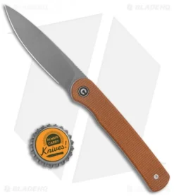 CIVIVI Ferrum Forge Stylum Slip Joint Knife Brown Micarta (3" Stonewash) -Civivi CIVIVI Ferrum Forge Stylum LL Brown Micarta SW BHQ 126381 jr bottlecap