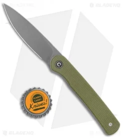 CIVIVI Ferrum Forge Stylum Slip Joint Knife Olive Micarta (3" Stonewash) -Civivi CIVIVI Ferrum Forge Stylum LL Olive Micarta SW BHQ 126382 jr bottlecap