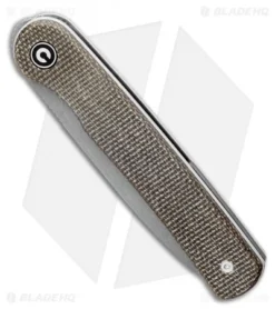 CIVIVI Ferrum Forge Stylum Slip Joint Knife Dark Green Micarta (3" Stonewash) -Civivi CIVIVI Ferrum Forge Stylum Slip Joint Knife Dark Green Micarta 3 Stonewash BHQ 126383 LS Spine