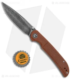CIVIVI Imperium Liner Lock Knife Brown Micarta (3.5" Damascus) C2107DS-1 -Civivi CIVIVI Imperium LL Brown Micarta Damascus C2107DS 1 BHQ 123532 jr bottlecap