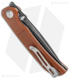 CIVIVI Imperium Liner Lock Knife Brown Micarta (3.5" Damascus) C2107DS-1 -Civivi CIVIVI Imperium LL Brown Micarta Damascus C2107DS 1 BHQ 123532 jr side