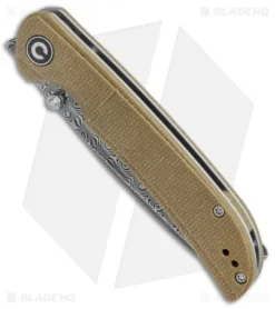 CIVIVI Imperium Liner Lock Knife Olive Micarta (3.5" Damascus) C2107DS-2 -Civivi CIVIVI Imperium LL Olive Micarta Damascus C2107DS 2 BHQ 123533 jr spine