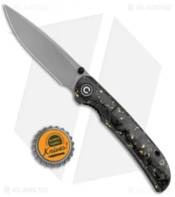 CIVIVI Imperium Liner Lock Knife Shredded CF/Gold (3.5" Stonewash) C2106A -Civivi CIVIVI Imperium LL Shredded CF Gold SW C2106A BHQ 123527 jr bottlecap