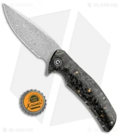 CIVIVI Incite Liner Lock Knife Gold Foil/Clear Resin (3.7" Damascus) C908DS-1 -Civivi CIVIVI Incite LL Gold Foil Clear Resin Damascus C908DS 1 BHQ 104243 jr1 bottlecap