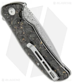 CIVIVI Incite Liner Lock Knife Gold Foil/Clear Resin (3.7" Damascus) C908DS-1 -Civivi CIVIVI Incite LL Gold Foil Clear Resin Damascus C908DS 1 BHQ 104243 jr1 side