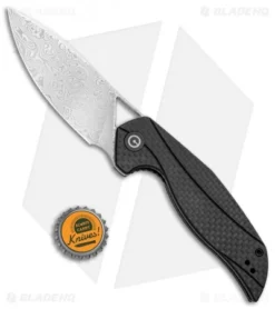 CIVIVI Isham Anthropos Flipper Knife Black/Carbon Fiber (3.25" Damascus) C903DS -Civivi CIVIVI Isham Anthropos Black CF Damascus C903DS BHQ 99827 jr bottlecap