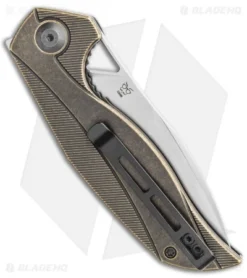 CIVIVI Isham Anthropos Flipper Black Stonewashed Brass (3.25" Satin) -Civivi CIVIVI Isham Anthropos Flipper Black Stonewashed Brass 3.25 Satin C903D BHQ 115290 LS Side