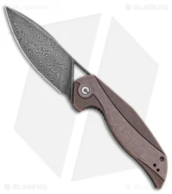 CIVIVI Isham Anthropos Flipper Black Stonewashed Copper (3.25" Black Damascus)