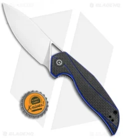 CIVIVI Isham Anthropos Flipper Knife Blue/Carbon Fiber(3.25" Satin) C903B -Civivi CIVIVI Isham Anthropos Flipper Blue CF Satin C903 BHQ 95960 jr bottlecap