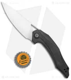 CIVIVI Isham Plethiros Flipper Knife CF/G10 (3.45" Satin) C904C -Civivi CIVIVI Isham Plehiros Black CF Satin C904C BHQ 96906 jr bottlecap