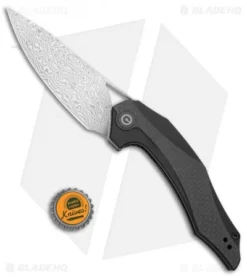 CIVIVI Isham Plethiros Flipper Knife Black/Carbon Fiber (3.45" Damascus) C904DS -Civivi CIVIVI Isham Plethiros Flipper Knife Black Carbon Fiber Damascus C904DS BHQ 99830 kp bottle cap