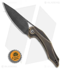 CIVIVI Isham Plethiros Flipper Knife Brass (3.45" Black Damascus) C904DS-3 -Civivi CIVIVI Isham Plethiros Flipper Knife Brass 3.45 Black Damascus C904DS 3 BHQ 113202 LS Bottlecap
