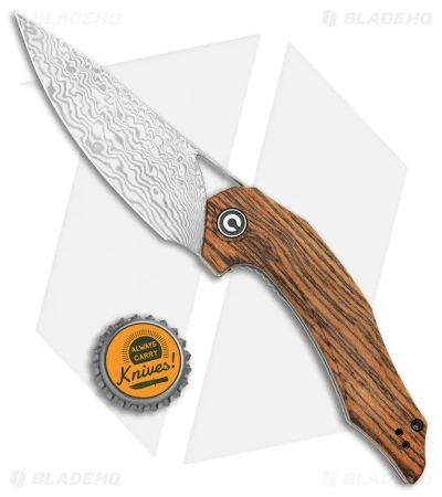 CIVIVI Isham Plethiros Flipper Knife Sandalwood (3.45" Damascus) C904DS-2 4 CIVIVI Isham Plethiros Flipper Knife Sandalwood (3.45" Damascus) C904DS-2 - Image 4